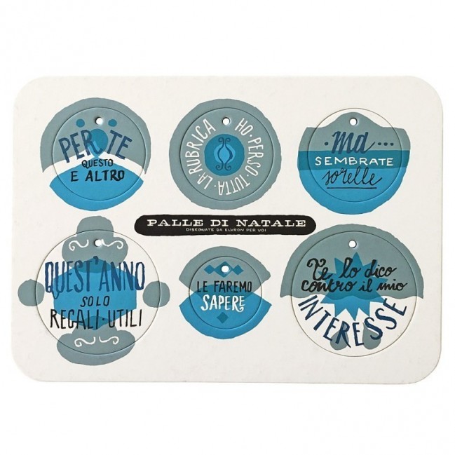 Palle di Natale - Boules de Noël - 5ème édition, Planche 2 – six disques décoratifs imprimés sur carton recyclé