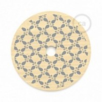 Le Palle Volanti. Abat-jour circulaire en bois imprimé des deux cotés - pattern Drops + pattern Trippy